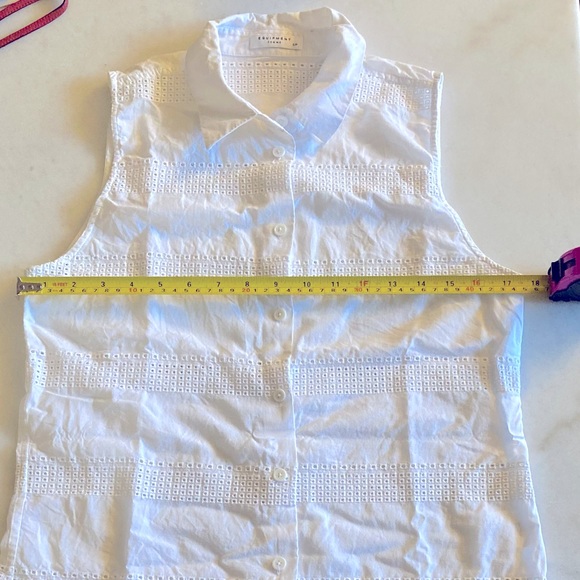 Equipment Colleen Eyelet top white sleeveless - Picture 8 of 9